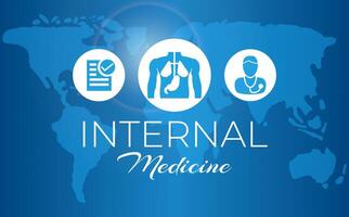 Blau intern Medizin Banner Illustration Design vektor