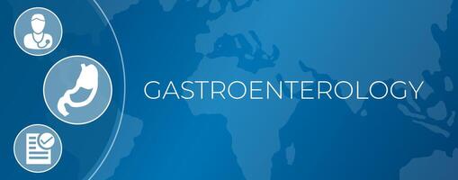 Blau Gastroenterologie Banner Hintergrund Design vektor