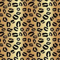 guld leopard skriva ut upprepa mönster design vektor