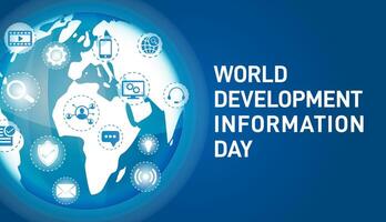 värld utveckling information dag företag bakgrund illustration vektor