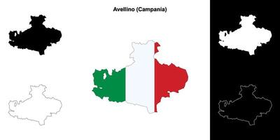 Avellino Provinz Gliederung Karte einstellen vektor