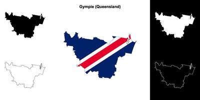 Gympie, Queensland Gliederung Karte einstellen vektor