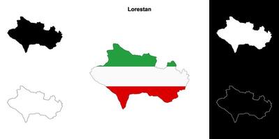 lorestan Provinz Gliederung Karte einstellen vektor