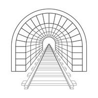 järnväg tunnel isolerat på grå bakgrund. illustration eps 10. vektor