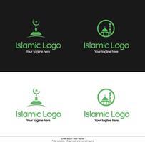 islamic logotyp maskot emblem - moské och minareter logotyp vektor