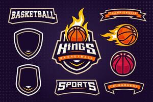 Basketball Sport Verein Logo Vorlage bündeln zum Turnier oder Sport Mannschaft vektor