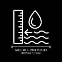 grundvatten nivå vit linjär ikon för mörk tema. vatten tabell. hydrogeologiska studie. grundvatten ladda om. tunn linje illustration. isolerat symbol för natt läge. redigerbar stroke. pixel perfekt vektor