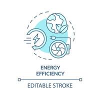 Energie Effizienz Sanft Blau Konzept Symbol. reduzieren Energie Verbrauch. hvac System. runden gestalten Linie Illustration. abstrakt Idee. Grafik Design. einfach zu verwenden im Werbung Material vektor
