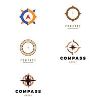 einstellen von Kompass Symbol Logo Design Vorlage vektor