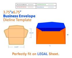 företag kuvert w 3,75, l 6,75 inches Död linje mall vektor