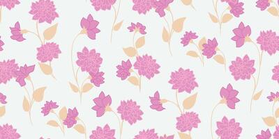 pastell rosa mycket liten grenar med ditsy blommor, små löv spridd slumpvis i en sömlös mönster. hand ritade. abstrakt konstnärlig söt vild blommig ljus utskrift. mall för design vektor