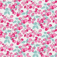 abstrakt konstnärlig grenar med rosa former bär, löv sömlös mönster. botanisk kreativ enbär, buxbom, Viburnum, berberis illustration utskrift. hand ritade. collage för mönster, vektor