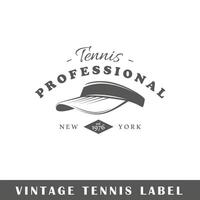 Tennis Etikette isoliert auf Weiß Hintergrund vektor