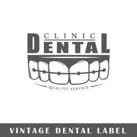 Dental Etikette isoliert auf Weiß Hintergrund vektor