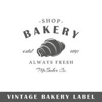 Bäckerei Etikette isoliert auf Weiß Hintergrund vektor