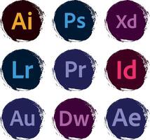 Logotipos del programa Adobe vektor