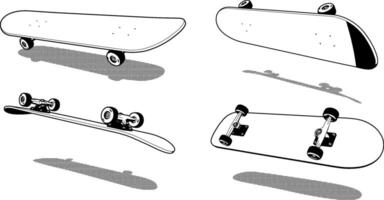 skateboard 3d heelflip retro vektor
