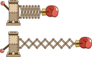 Frühling Boxen Handschuh Mechanismus machen schlagen. Illustration. vektor