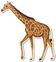 eine Aufklebervorlage der Giraffen-Cartoon-Figur vektor