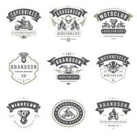 Motorräder Logos Vorlagen Design Elemente einstellen vektor
