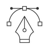 reservoarpenna spets linjär ikon. tunn linje illustration. dator pennverktyg. kontur symbol. vektor isolerade konturritning