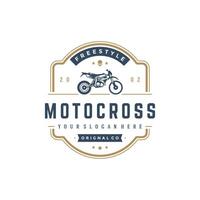 Moto-Cross Logo Vorlage Design Element Jahrgang Stil vektor