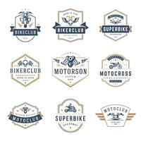 motorcyklar logotyper mallar design element uppsättning vektor