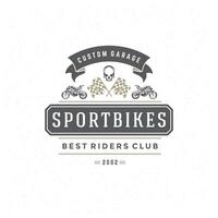 sport motorcykel logotyp mall design element årgång stil vektor
