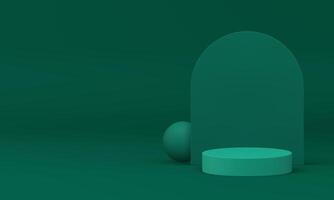 Grün 3d Ausstellungsraum Zylinder Podium Sockel geometrisch Anzeige realistisch Illustration vektor