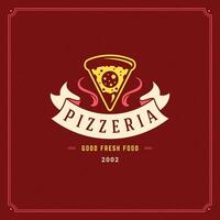 pizzeria logotyp illustration. vektor
