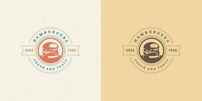 Burger Logo Illustration Hamburger Silhouette gut zum Restaurant Speisekarte und Cafe Abzeichen vektor