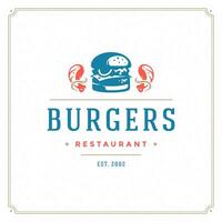 Burger Logo Design Illustration. vektor