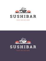 Sushi Restaurant Emblem Logo Vorlage Illustration. vektor