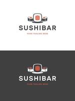 sushi restaurang emblem logotyp mall illustration. vektor