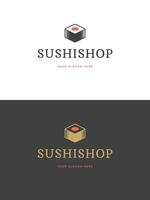 Sushi Restaurant Emblem Logo Vorlage Illustration. vektor