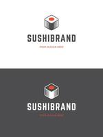 sushi restaurang emblem logotyp mall illustration. vektor