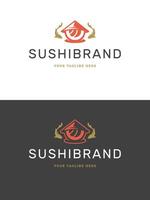 Sushi Restaurant Emblem Logo Vorlage Illustration. vektor