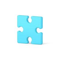 Blau Platz Puzzle 3d Symbol. Stück Infografik Element mit kreativ Entwicklung vektor