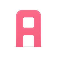 alphabetisch Brief ein 3d Symbol. rot Symbol zum volumetrisch Typografie vektor