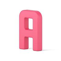 röd brev en 3d ikon. alfabet symbol för volumetriska typografi vektor
