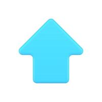 minimalistisk pil indikator 3d ikon. blå markören för hemsida vektor
