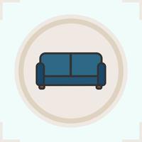 Couch Farbsymbol. gepolstertes blaues Sofa. isolierte Vektorillustration vektor