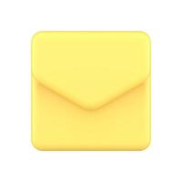 gul glansig kuvert ny meddelande internet underrättelse realistisk 3d ikon illustration vektor
