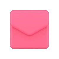 realistisch 3d Symbol Rosa Papier Briefumschlag Posteingang Post online Benachrichtigung Illustration vektor