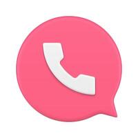 rosa telefonlur snabbt tips främre se 3d ikon isometrisk illustration. telefon bricka för ring upp vektor