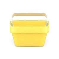 realistisch 3d Symbol Gelb glänzend Einkaufen Wagen Lebensmittelgeschäft Waren Kauf isometrisch Illustration vektor