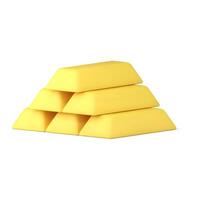 Dreieck Pyramide golden Goldbarren Stapel Vorderseite Seite Aussicht 3d Symbol realistisch Illustration vektor