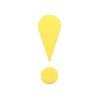 glansig gul utrop mark akta sig fel farlig varning symbol realistisk 3d ikon vektor