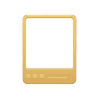 metallisk gyllene premie läsplatta pc ram media posta mall internet promo realistisk 3d ikon vektor