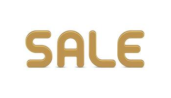 golden exklusiv Luxus Verkauf Wort realistisch Promo Text 3d Symbol teuer Einkaufen Rabatt vektor